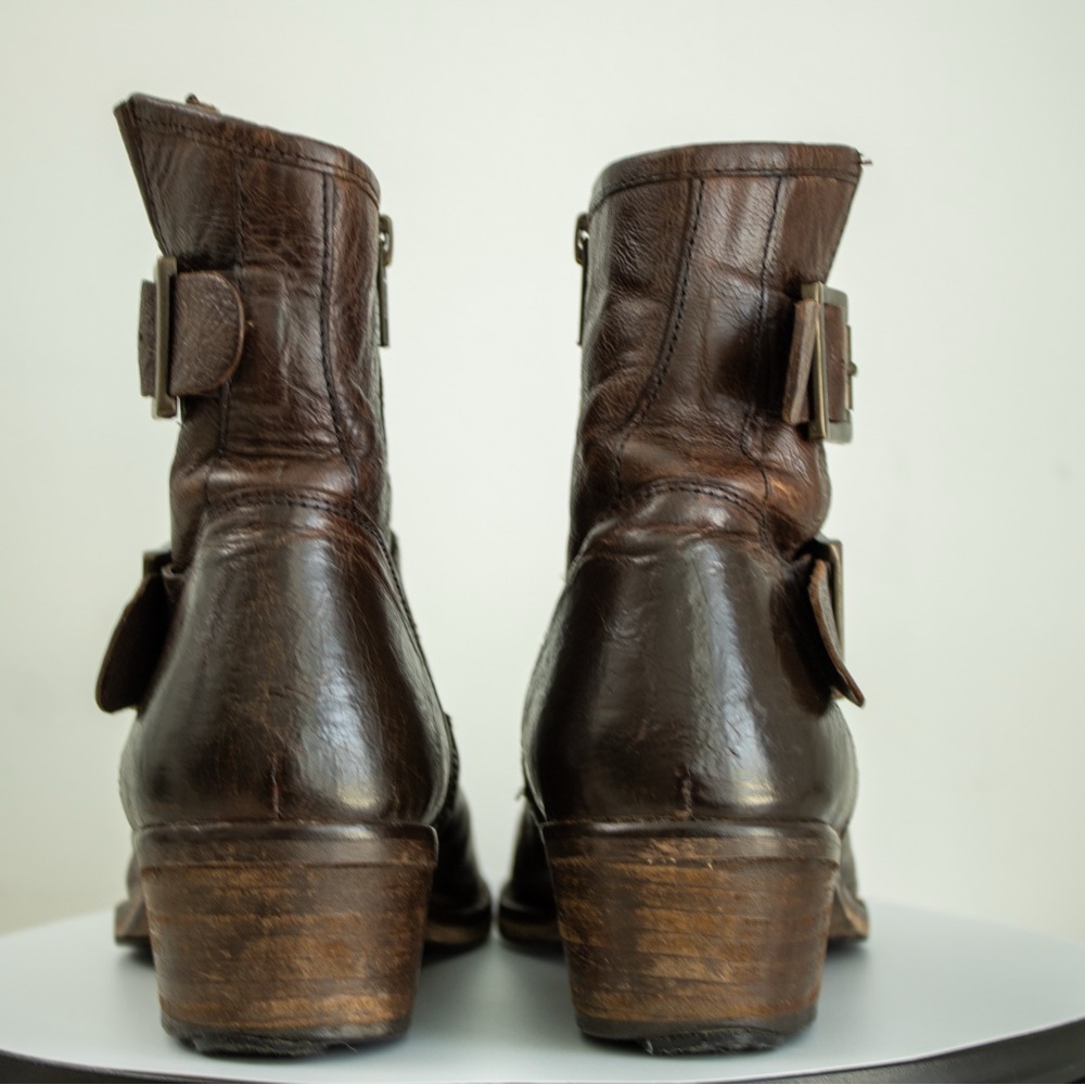 Seychelles Weekenders Brown Leather Ankle Side Zip Boots Women’s Booties Size 8 - Picture 6 of 13